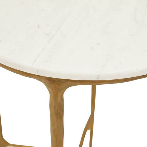 Heston Marble Round Modern Brass Table - 45cm Luxury Co