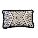 Ikat Woven Rectangular Cushion Cover Black Luxury Co