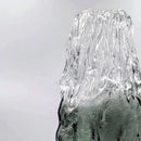 Hand blown smoked glass vase with unique rook texture, showcasing modern artisanal design.