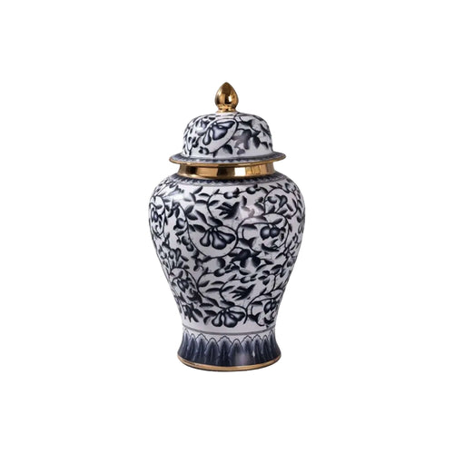 Imperial Navy Blue Temple Jar with Lid Set Luxury Co