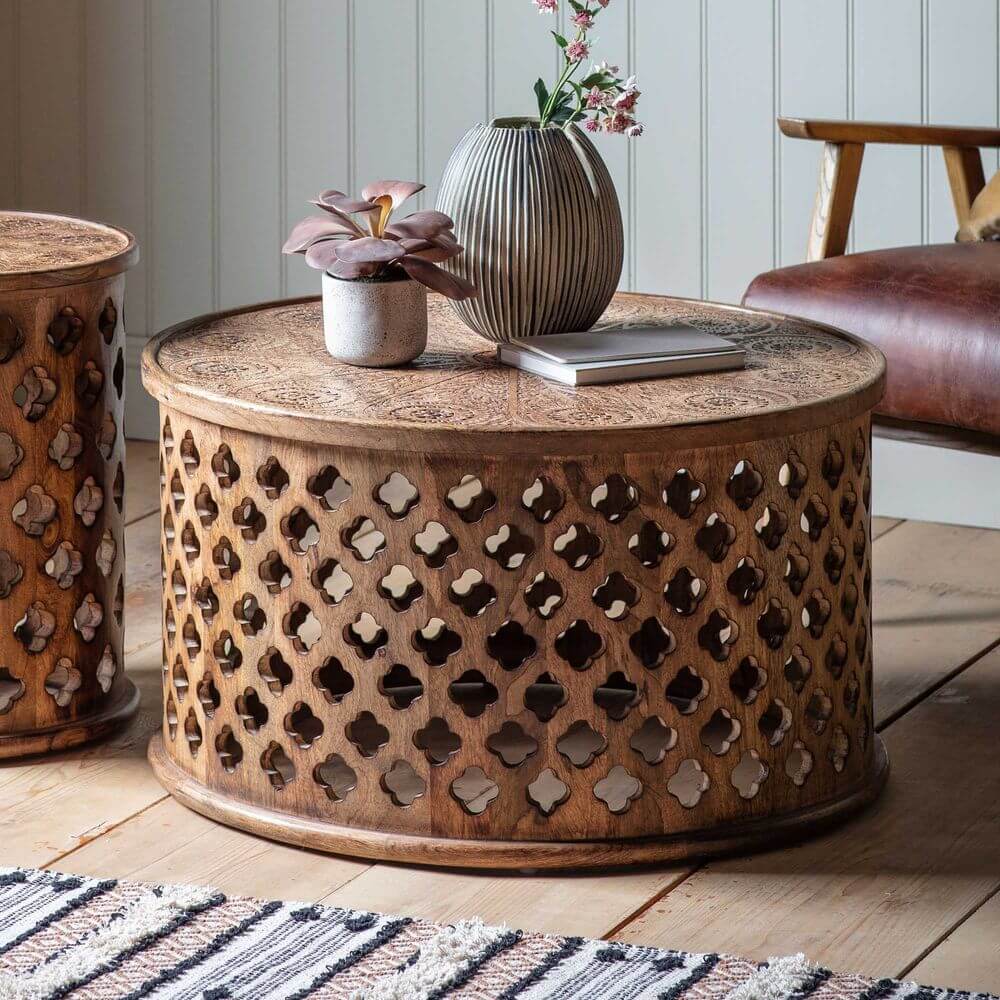 Jaipur Mango Wood Coffee Table - Natural 82cm
