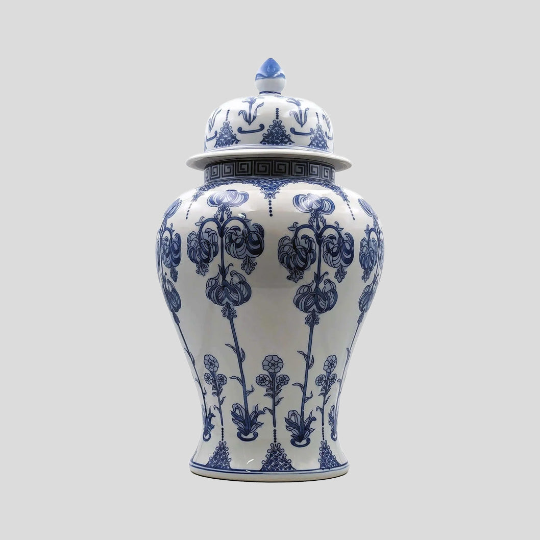 Hand-Painted Chinoiserie Floral Statement Jar