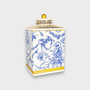 French Toile Blue and White Ceramic Ginger Jar Set