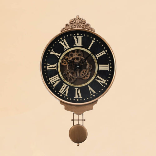 Kent Pendulum Wall Clock with Exposed Gears, 63cmElevate your decor with a 63cm Kent Pendulum Clock. Exposed gears and pendulum blend vintage and industrial elegance.