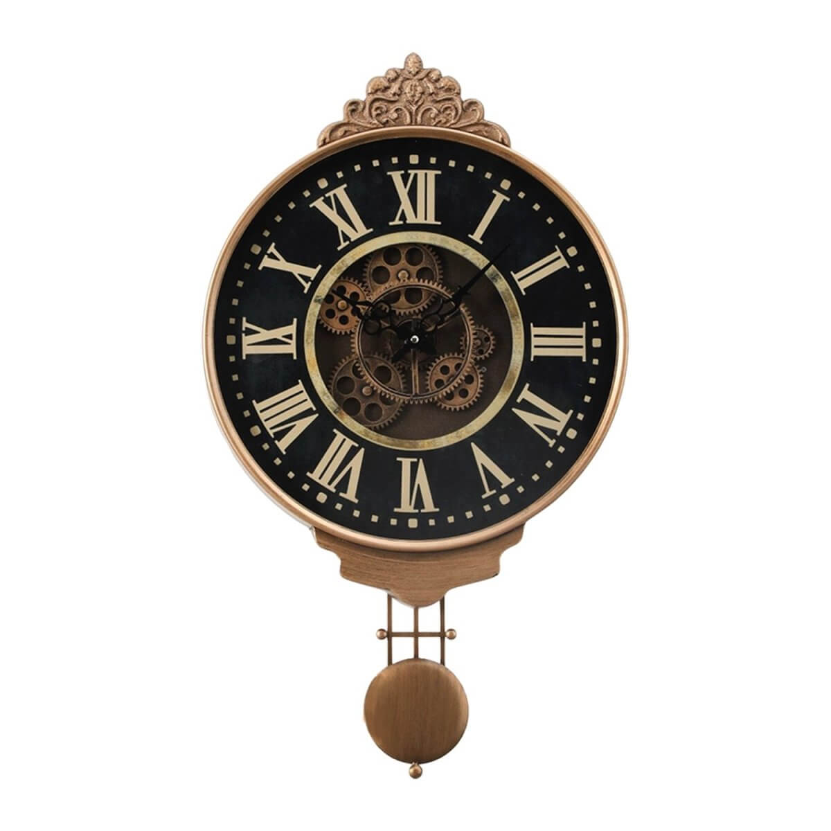 Kent Pendulum Wall Clock - Exposed Gear Movement