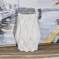 Lara Modern White 3D Ceramic Vase Large Luxury Co