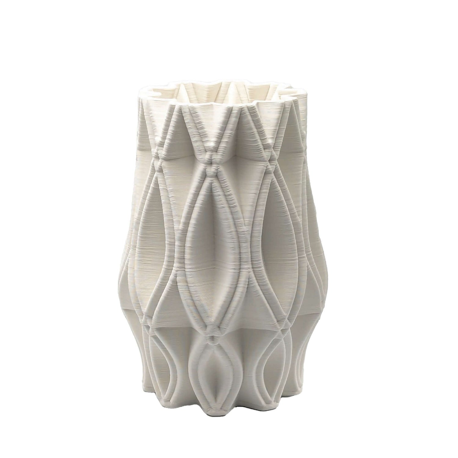 Lara 3D Textured Vase Large Modern White – Ceramic & Porcelain, 33cm