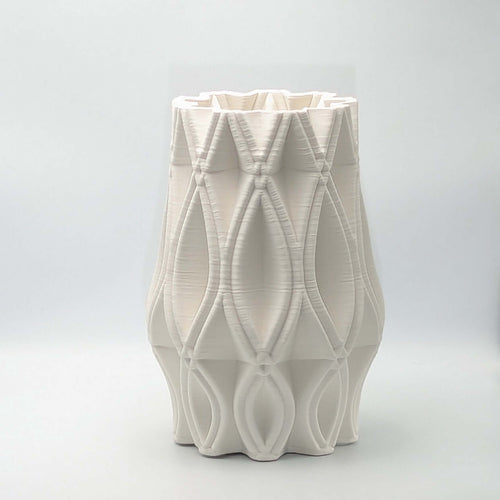 Lara Large Modern White 3D Textured Vase – Ceramic & Porcelain, 33cmEnhance your home with the Lara Vase; premium ceramic, 3D texture, perfect for modern decor.