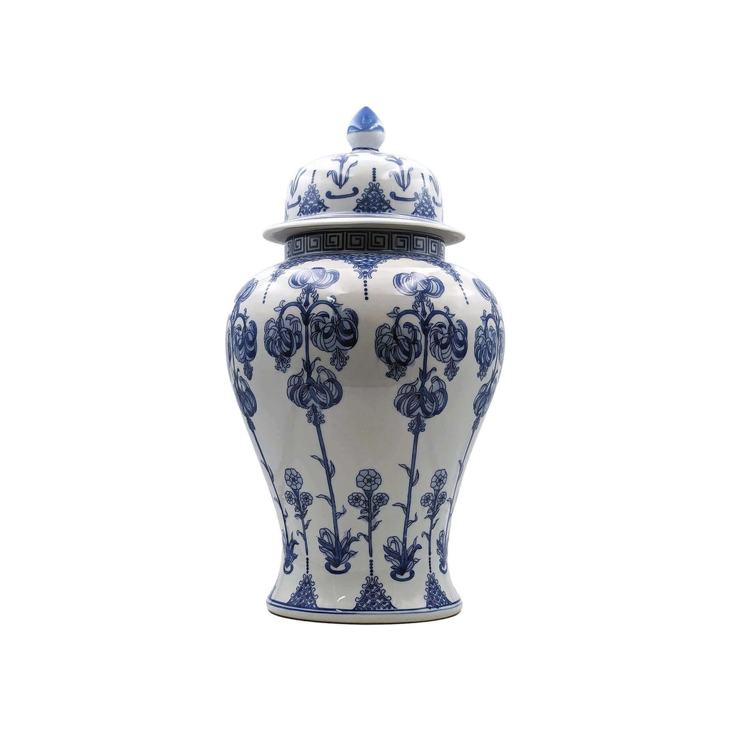 Hand-Painted Chinoiserie Floral Statement Jar