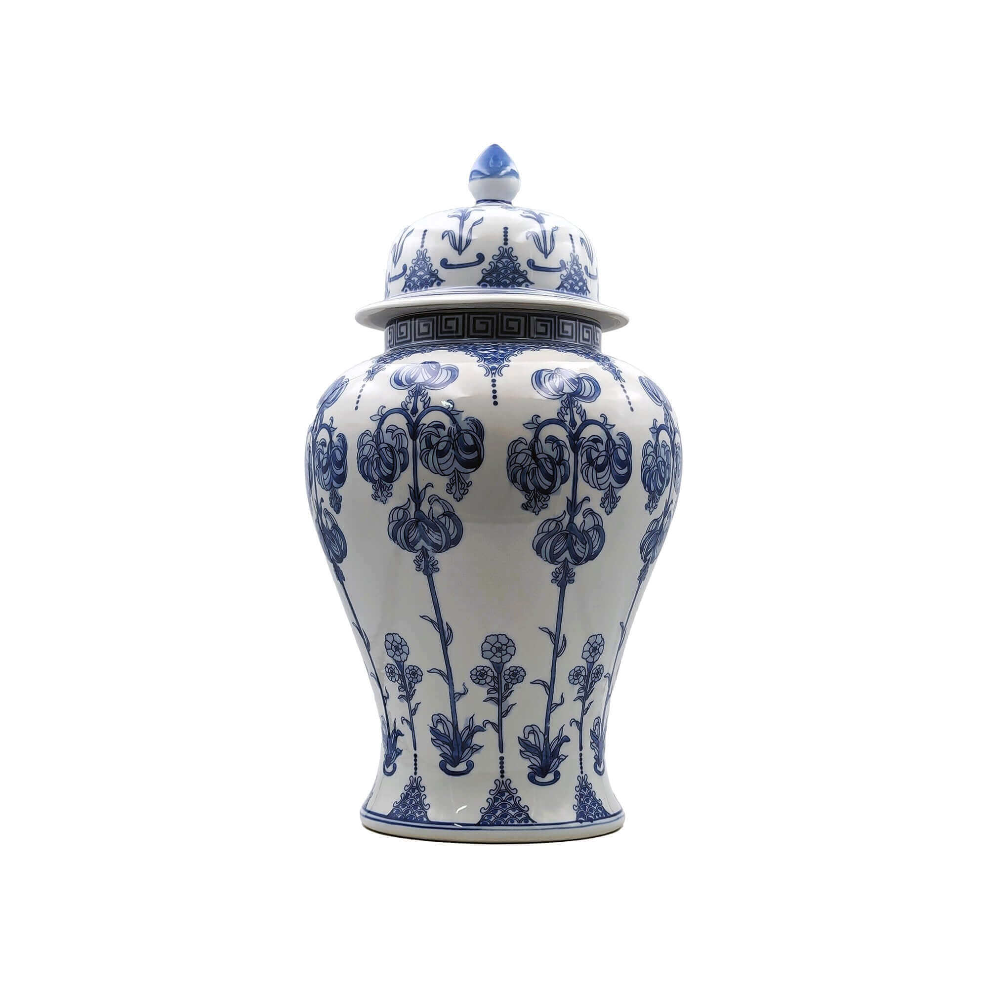 Hand-Painted Chinoiserie Floral Statement Jar