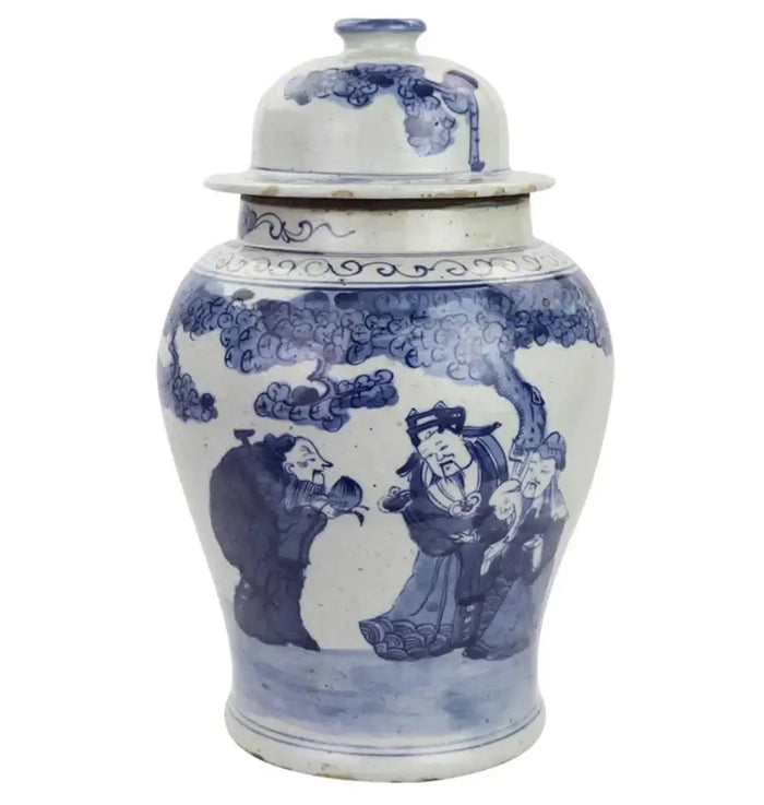 Porcelain Ginger Jar Blue & White Liang Jar Chinese Artistry
