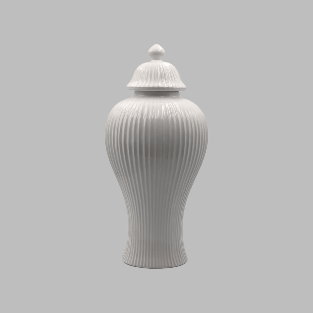 Hamptons Style White Ceramic Ginger Jar