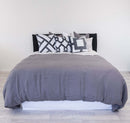 Linen Quilt Cover Set - Charcoal - Queen/King Size Luxury Co