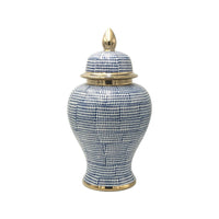 Lux Temple Jar With Lid Blue/Gold Luxury Co