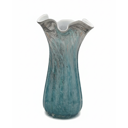 Seashell Design Porcelain Marble Finish Vase