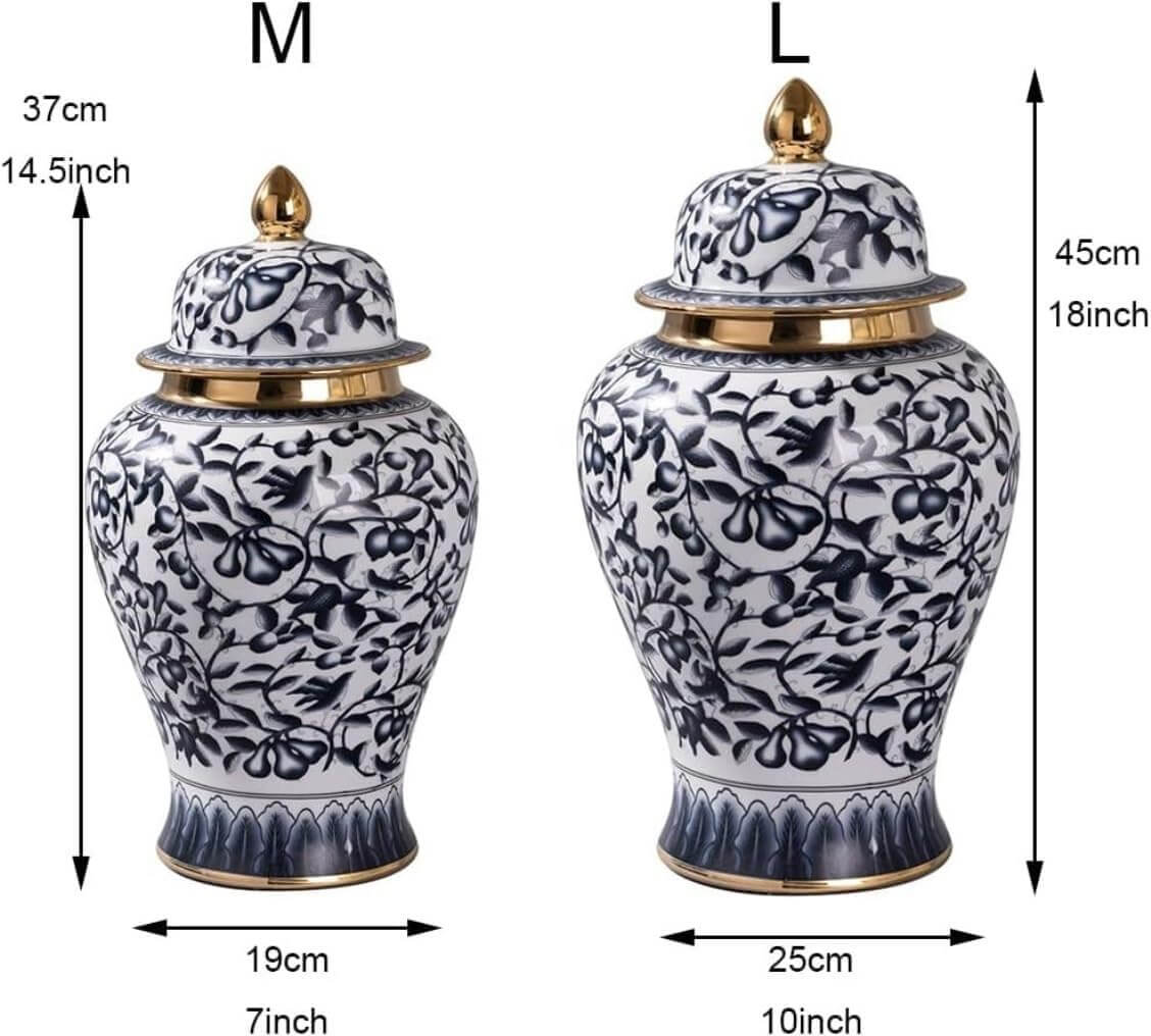 Imperial Blue Ginger Jar with Lid Luxury Co