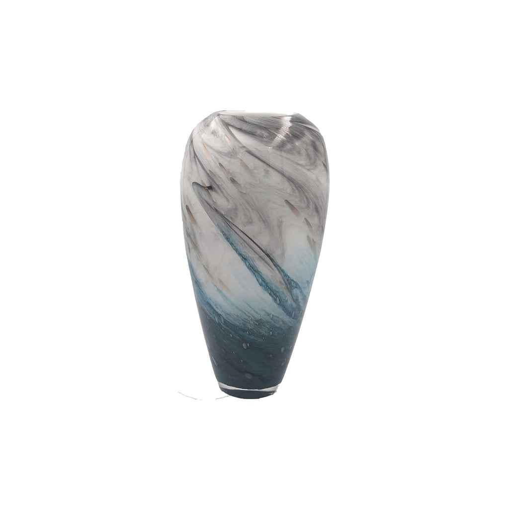 Marble Glass Vase Tall Faux – 38cm Multi-Colour Decorative Accent