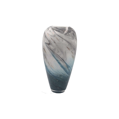Tall Faux Marble Glass Vase – 38cm Multi-Colour Decorative AccentLuxury Coglass Vase