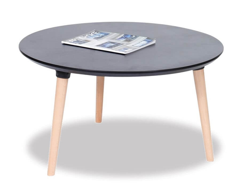 Massa Round Coffee Table Natural - Black 80cm Luxury Co