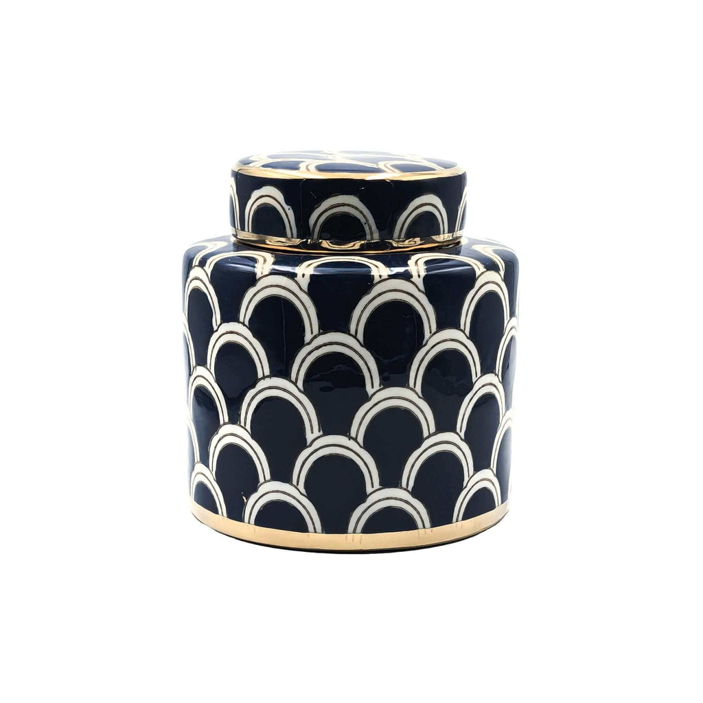 Matisse Navy Gold Fine Ceramic Jar