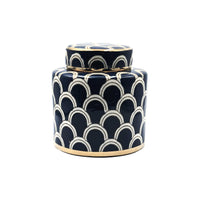 Matisse Navy Gold Fine Ceramic Jar