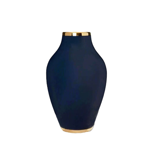 Midnight Navy Blue & Gold Ceramic Vase – Luxury, 41cmElevate your decor with a navy blue gold ceramic vase, 41cm of refined luxury. Perfect for florals or as a standalone art piece.