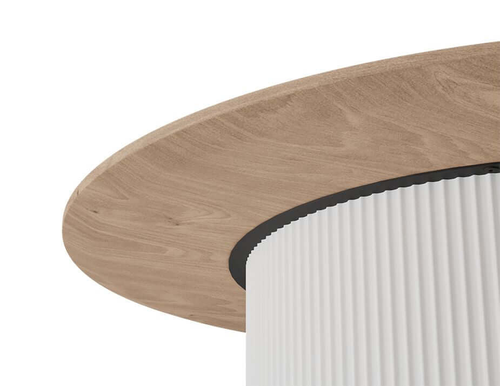 Mimi Round Coffee Table Natural - White 80cm Luxury Co