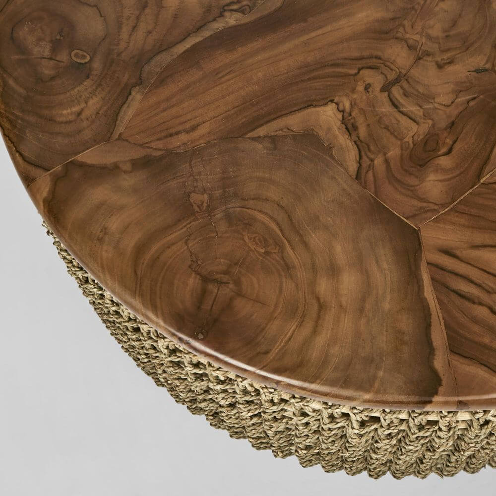 Naves Round Coffee Table Teak Wood/Natural Luxury Co