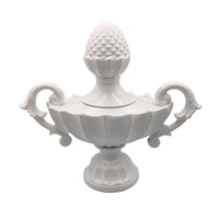 Nera White Gloss Decorative Lidded Urn Luxury Co