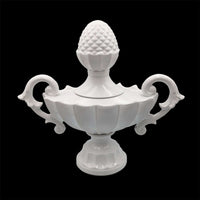 Nera White Gloss Decorative Lidded Urn Luxury Co