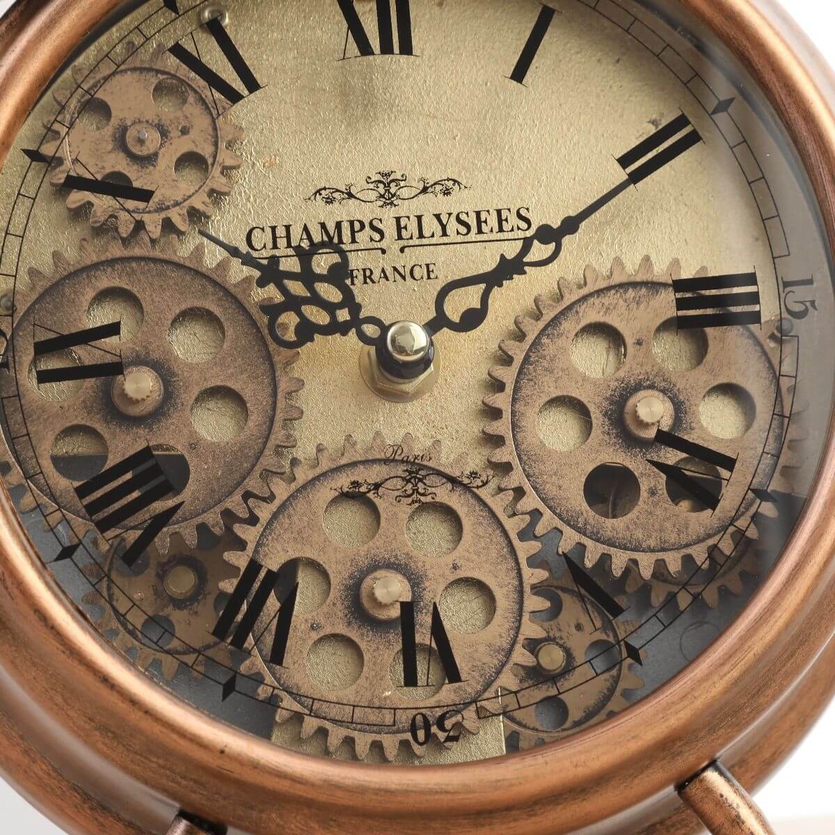 Newton Bell Exposed Gear Movement Bedside Clock - Copper - Luxury Co
