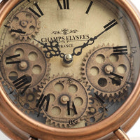 Newton Bell Exposed Gear Movement Bedside Clock - Copper - Luxury Co