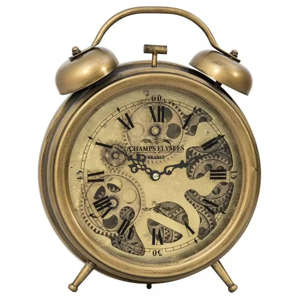 Newton Bell Exposed Gear Movement Bedside Clock - Copper - Luxury Co
