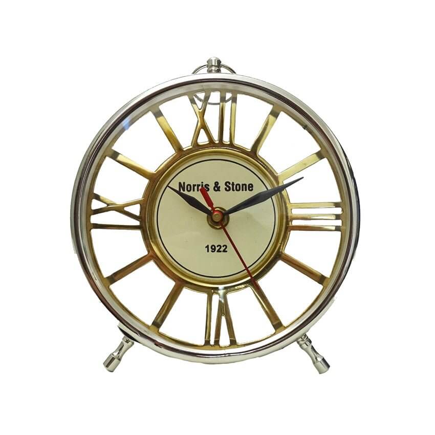 Norris & Stone Modern Round Mantel Clock