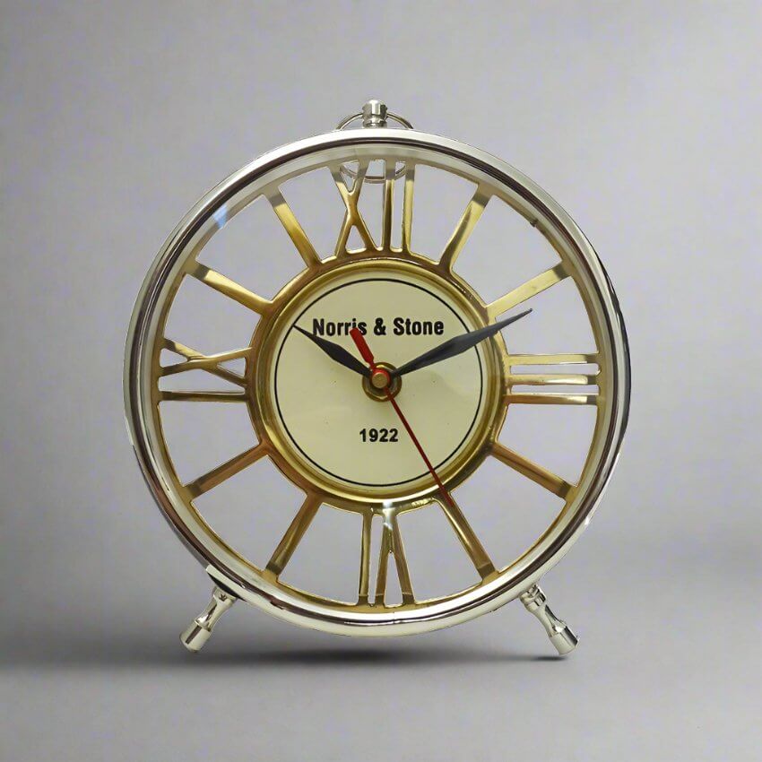 Norris & Stone Modern Round Mantel Clock