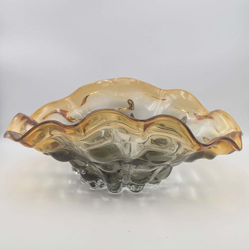 Hand Blown Glass Fruit Bowl Large Murano Style Luxury Co