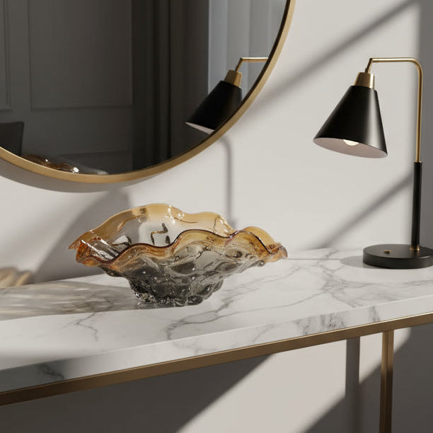 Oyster Blown Glass Fruit Bowl - Murano Inspired