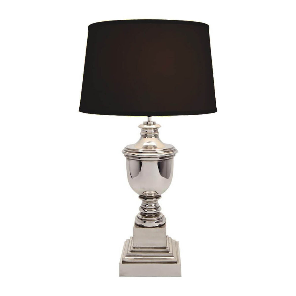 Paddington Silvered Table Lamp Black Shade 76cm