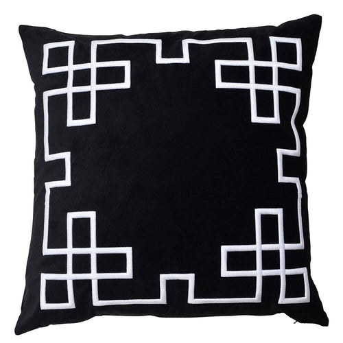 Palm Springs Black Velvet Cushion Cover 55x55 cm Luxury Co