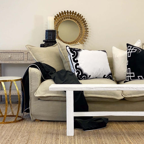 Palm Springs Black Velvet Cushion Cover 55x55 cm Luxury Co