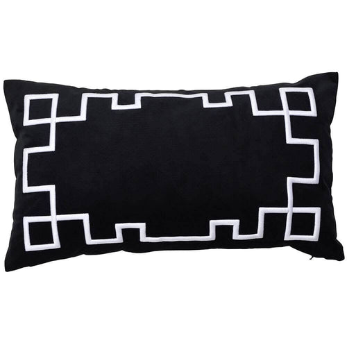 Palm Springs Black Velvet Rectangular Cushion Cover Luxury Co
