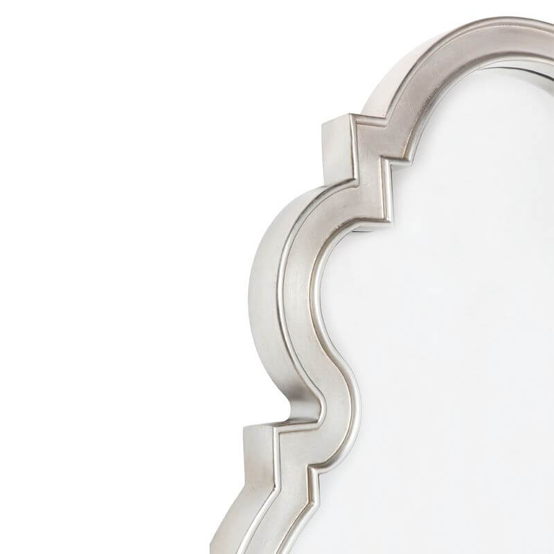 Paloma Ornate Wall Mirror - Antique Silver Finish 110cm Luxury Co