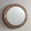 Persian Ornate Round Mirror Copper Brown 40cm Luxury Co