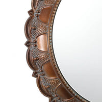 Persian Ornate Round Mirror Copper Brown 40cm Luxury Co