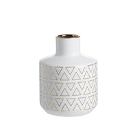 Portillo Ceramic Vase White & Gold 20cm Luxury Co