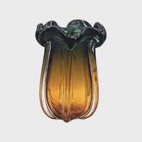 Lotus Vintage Hand Blown Glass Vase