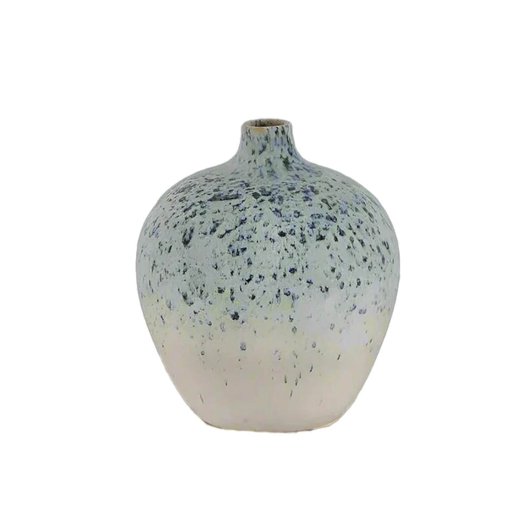 Rain Belly Small Ceramic Blue White Vase