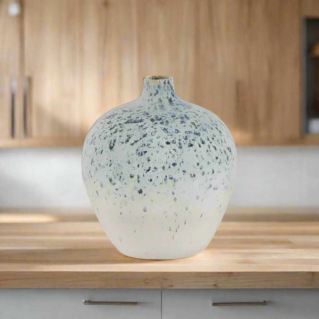 Rain Belly Ceramic Vase Small Blue/White Luxury Co