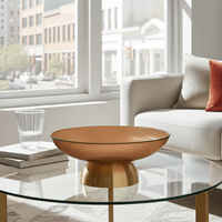 Gable Glass Footed Bowl Large Brown Glass/Brass