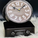 Antique Classic Metal Table Clock Black & Gold